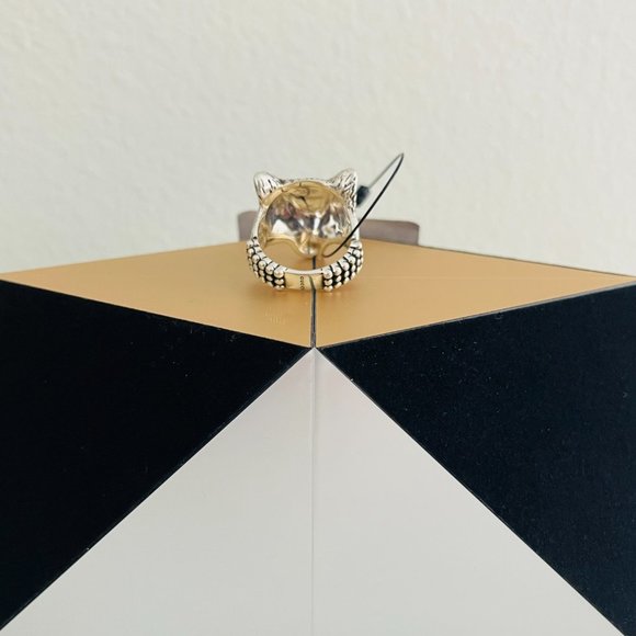 Gucci Silver Used Anger Forest Wolf Head Ring - Picture 3 of 9